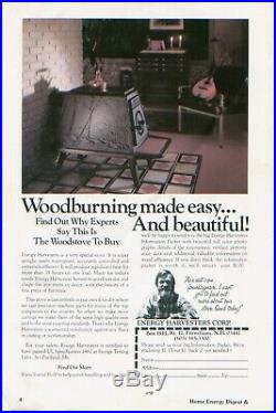 Vintage Energy Harvesters Cast Iron Burning Wood Box Stove New England 1978-1983