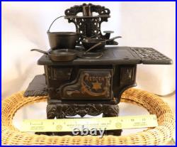 Vintage Example Cast Iron Crescent Wood Burning Stove Complete Not For Burning