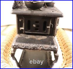 Vintage Example Cast Iron Crescent Wood Burning Stove Complete Not For Burning