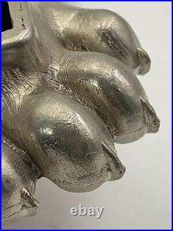 Vintage Fisher Inc. Wood Burning Stove Silver Metal Claw Paw Feet Set Of 4 2465