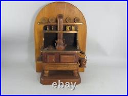 Vintage Folk Art Wooden Wood Burning Kitchen Stove Sculpture