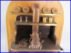 Vintage Folk Art Wooden Wood Burning Kitchen Stove Sculpture