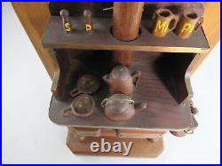 Vintage Folk Art Wooden Wood Burning Kitchen Stove Sculpture