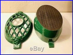 Vintage Green Cast Iron Stove Top Steamer Humidifier Kettle Wood Burning