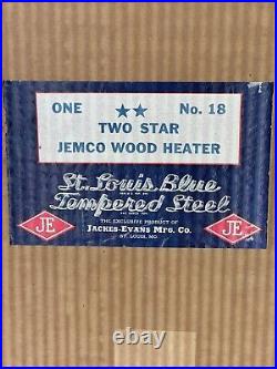 Vintage Jemco No. 18 Two Star Wood Heater New In Box Vintage Jemco No. 18 Two Star Wood Heater New In Box