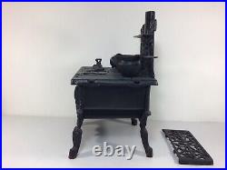 Vintage Large Crescent Replica Cast Iron Wood Burning Stove + Extras