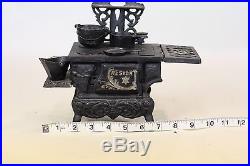 Vintage Miniature Cast Iron Wood Burning Stove by Crescent Salesman Sample