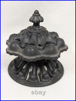 Vintage Ornate Round Cast Iron Black Steamer Pot Wood Stove Humidifier Vintage Ornate Round Cast Iron Black Steamer Pot Wood Stove Humidifier