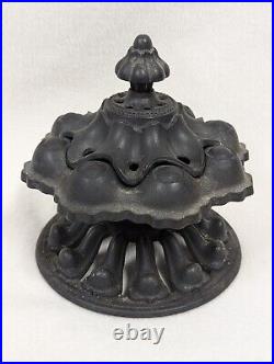 Vintage Ornate Round Cast Iron Black Steamer Pot Wood Stove Humidifier Vintage Ornate Round Cast Iron Black Steamer Pot Wood Stove Humidifier
