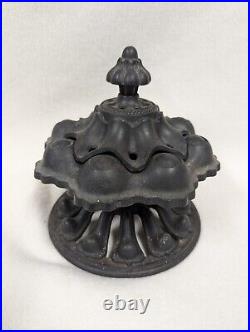 Vintage Ornate Round Cast Iron Black Steamer Pot Wood Stove Humidifier Vintage Ornate Round Cast Iron Black Steamer Pot Wood Stove Humidifier