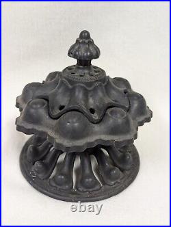 Vintage Ornate Round Cast Iron Black Steamer Pot Wood Stove Humidifier Vintage Ornate Round Cast Iron Black Steamer Pot Wood Stove Humidifier