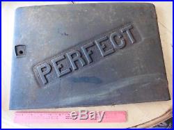 Vintage Perfect Cast Iron Wood Burning Stove Door Part Sign Furnace Advertise