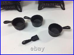 Vintage Queen Mini Replica Cast Iron Wood Burning Stoves Lot Of 2 Plus Extras