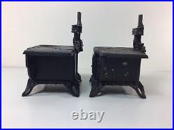 Vintage Queen Mini Replica Cast Iron Wood Burning Stoves Lot Of 2 Plus Extras