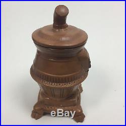 Vintage TWIN WINTON Cookie Jar Ceramic Wood Burning Stove Fireplace Pottery