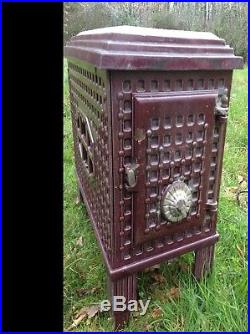 Vintage antique french wood burner, purple enamel CollectionBrighton