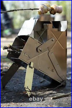Vire Mini folding rocket stove for cooking portable rocket stove, Outdoor hik Vire Mini folding rocket stove for cooking portable rocket stove, Outdoor hik