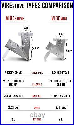 Vire Mini folding rocket stove for cooking portable rocket stove, Outdoor hik Vire Mini folding rocket stove for cooking portable rocket stove, Outdoor hik