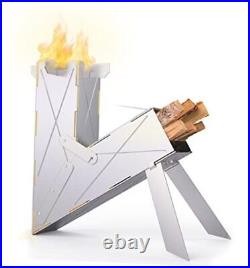Vire Stove Portable & Foldable Outdoor Wood Burning Rocket Stove Survival