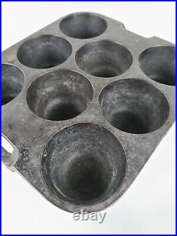 Wagner Ware Style R 8 Cup Cast Iron Muffin Pan 1915 1948 Pan Excellent