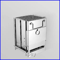Wood Burning Camp Stove Foldable Stainless Steel Grill Outdoor BBQ PortableGrill