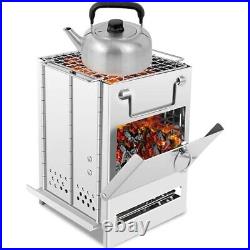 Wood Burning Camp Stove Portable Backpacking Stove Folding Grill, Perfect for A3