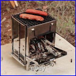 Wood Burning Camp Stove Stainless Steel Backpacking Wood Stove Portable