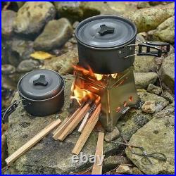 Wood Burning Camp Stoves Portable Outdoor Camping Picnic Firewood Cooker