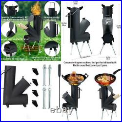 Wood Burning Camping Stove Fuel Powered Cooking Equipment Outdoor Hiking Use