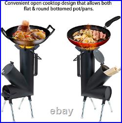 Wood Burning Camping Stove Fuel Powered Cooking Equipment Outdoor Hiking Use