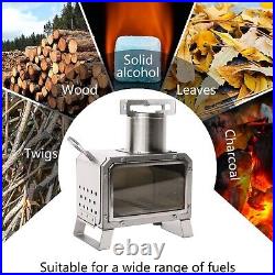 Wood Burning Camping Stove, Portable Camping Stove for Backpacking Stainless