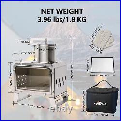 Wood Burning Camping Stove, Portable Camping Stove for Backpacking Stainless Wood Burning Camping Stove, Portable Camping Stove for Backpacking Stainless