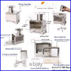 Wood Burning Camping Stove, Portable Camping Stove for Backpacking Stainless Wood Burning Camping Stove, Portable Camping Stove for Backpacking Stainless