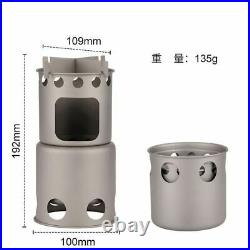 Wood Burning Camping Stoves Firewood Charcoal Ultra Light Titanium Cooker