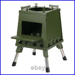 Wood Burning Cooking Stove Set with Legs Folding Portable Outdoor Camping Hiking Wood Burning Cooking Stove Set with Legs Folding Portable Outdoor Camping Hiking