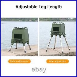 Wood Burning Cooking Stove Set with Legs Folding Portable Outdoor Camping Hiking Wood Burning Cooking Stove Set with Legs Folding Portable Outdoor Camping Hiking