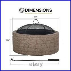 Wood Burning Fire Pit Set Fire Stove Heater for Backyard Patio Garden 26 Wood Burning Fire Pit Set Fire Stove Heater for Backyard Patio Garden 26