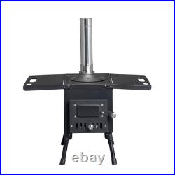 Wood Burning Steel Stove with Chimney for Camping Hiking Picnic