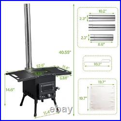 Wood Burning Steel Stove with Chimney for Camping Hiking Picnic Wood Burning Steel Stove with Chimney for Camping Hiking Picnic