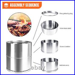 Wood Burning Stove Bonfire Pit Stainless Steel For Campping Picnic Barbecue