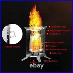 Wood Burning Stove Built-In Fan Firewood Stoves Wood Burner For Outdoor Camping