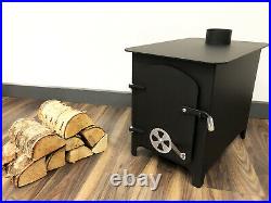 Wood Burning Stove Log Burner Heater for Workshop Cabin Patio Garage Barn Black