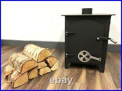 Wood Burning Stove Log Burner Heater for Workshop Cabin Patio Garage Barn Black