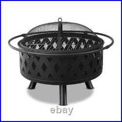 Wood Burning Stove Outdoor Garden Camping Picnic BBQ Portable withCover and Grill