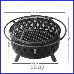 Wood Burning Stove Outdoor Garden Camping Picnic BBQ Portable withCover and Grill