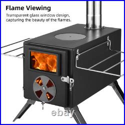 Wood Burning Stove Portable Camping Outdoor Fire Pit Black Stainless Steel T FD