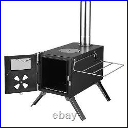 Wood Burning Stove Portable Camping Outdoor Fire Pit Black Stainless Steel T NW Wood Burning Stove Portable Camping Outdoor Fire Pit Black Stainless Steel T NW