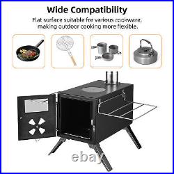 Wood Burning Stove Portable Camping Outdoor Fire Pit Black Stainless Steel T NW Wood Burning Stove Portable Camping Outdoor Fire Pit Black Stainless Steel T NW