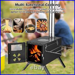 Wood Burning Stove Portable Camping Outdoor Fire Pit Black Stainless Steel T NW Wood Burning Stove Portable Camping Outdoor Fire Pit Black Stainless Steel T NW