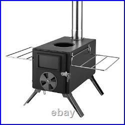 Wood Burning Stove Portable Camping Outdoor Fire Pit Black Stainless Steel T NW Wood Burning Stove Portable Camping Outdoor Fire Pit Black Stainless Steel T NW
